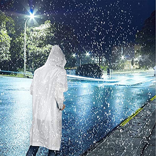PALAY® 4PCS Rain Coat for Men Waterproof Hooded Poncho Jacket Women EVA Reusable Packable Outdoor Rainy Day Free Size Black