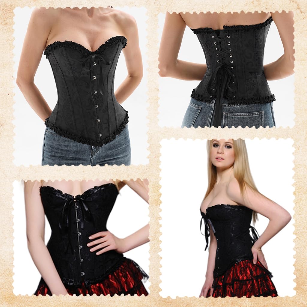 PALAY Corset Tops for Women featuring Lace Up Design and Supportive Boning | 3XL Bustier