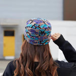 PALAY Winter Cap for Women with Short Brim Featuring Floral Velvet Knit Design | Warm Beanie