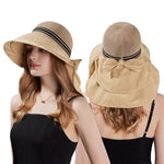 PALAY® Summer Sun Hats for Women, Stylish Beach Hat UPF 50+ Wide Brim Sun Protection Hat for Woman, Breathable Mesh Lightweight Casual Outdoor Travel Hats with Neck Flap - Khaki