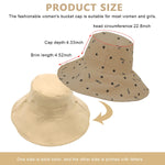 PALAY Bucket Hat for Women with Reversible Solid and Letter Print Design | 2PCS Cotton Khaki