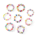 PALAY Bracelets for Girls 8Pcs Set with Elastic Beaded Design & Acrylic Material | Ideal Gift