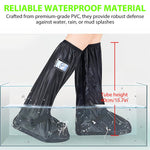 PALAY Waterproof Shoe Cover for Boots with Zip Up Calf and Elastic Ankle Strap PVC | One Pair 3PCS