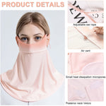 PALAY Cooling Face Mask and Arm Sleeves Set for Women with UPF 50+ Breathable Fabric
