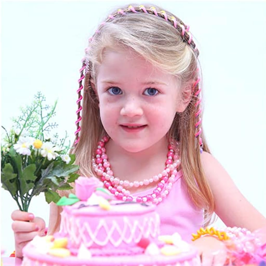 PALAY Hair Braids Makers 18PCS 10in with Elastic Twister Ropes and Colorful Beads for Girls