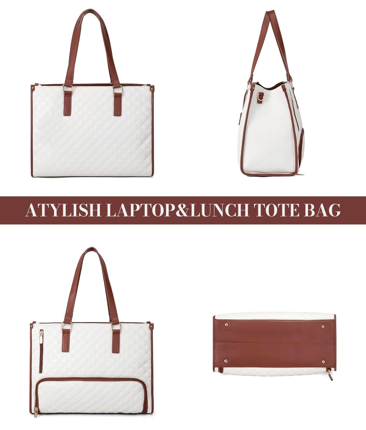 PALAY Tote Bag for Women with Insulated Lunch Compartment and Detachable Shoulder Strap | Travel and Office Use