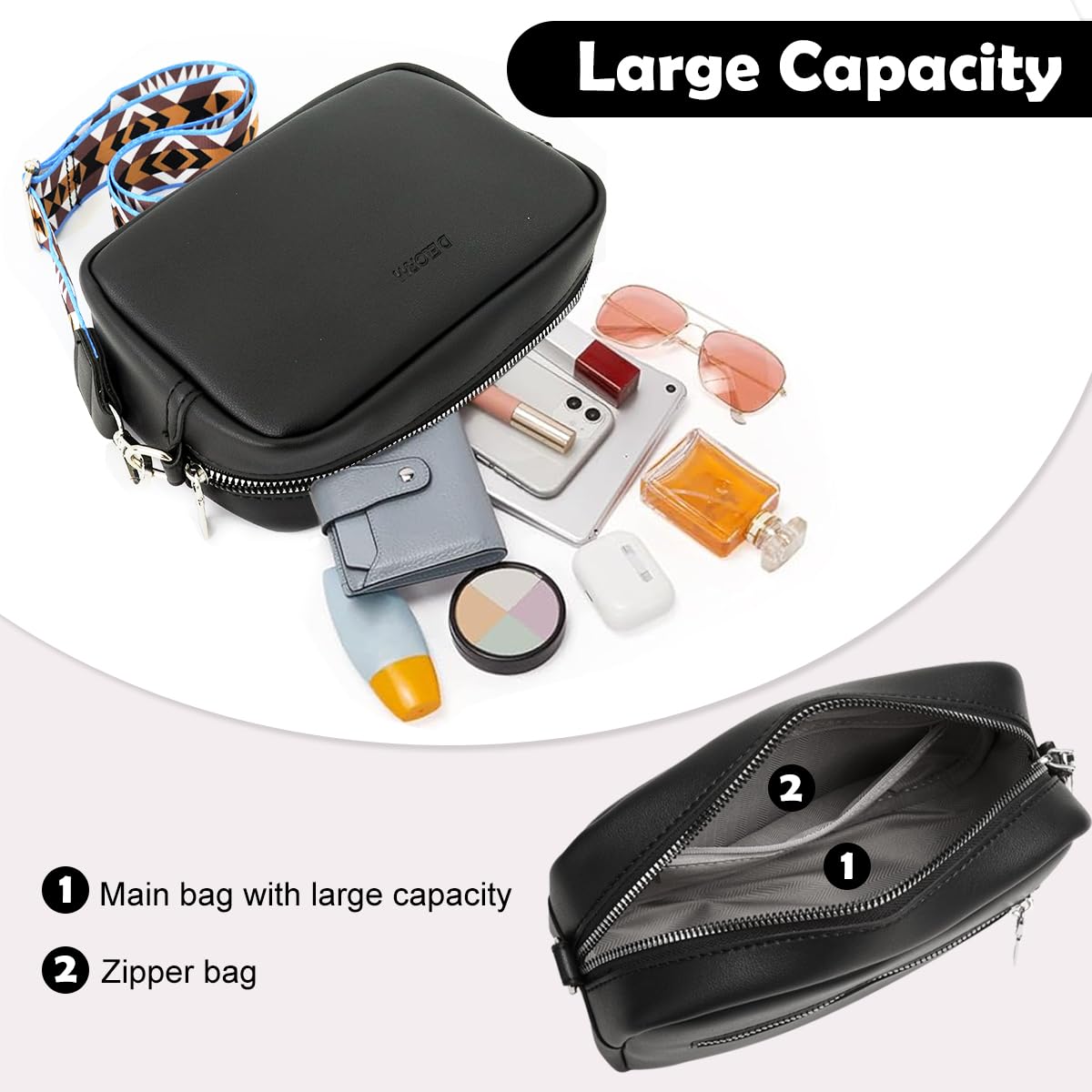 PALAY Crossbody Bag for Women with Adjustable Printed Strap and PVC Leather | 8.66x2.76x5.51 in