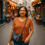 PALAY Shoulder Bag for Women with 28x10x22cm Multi Layer Compartments | PU Leather Crossbody Tote