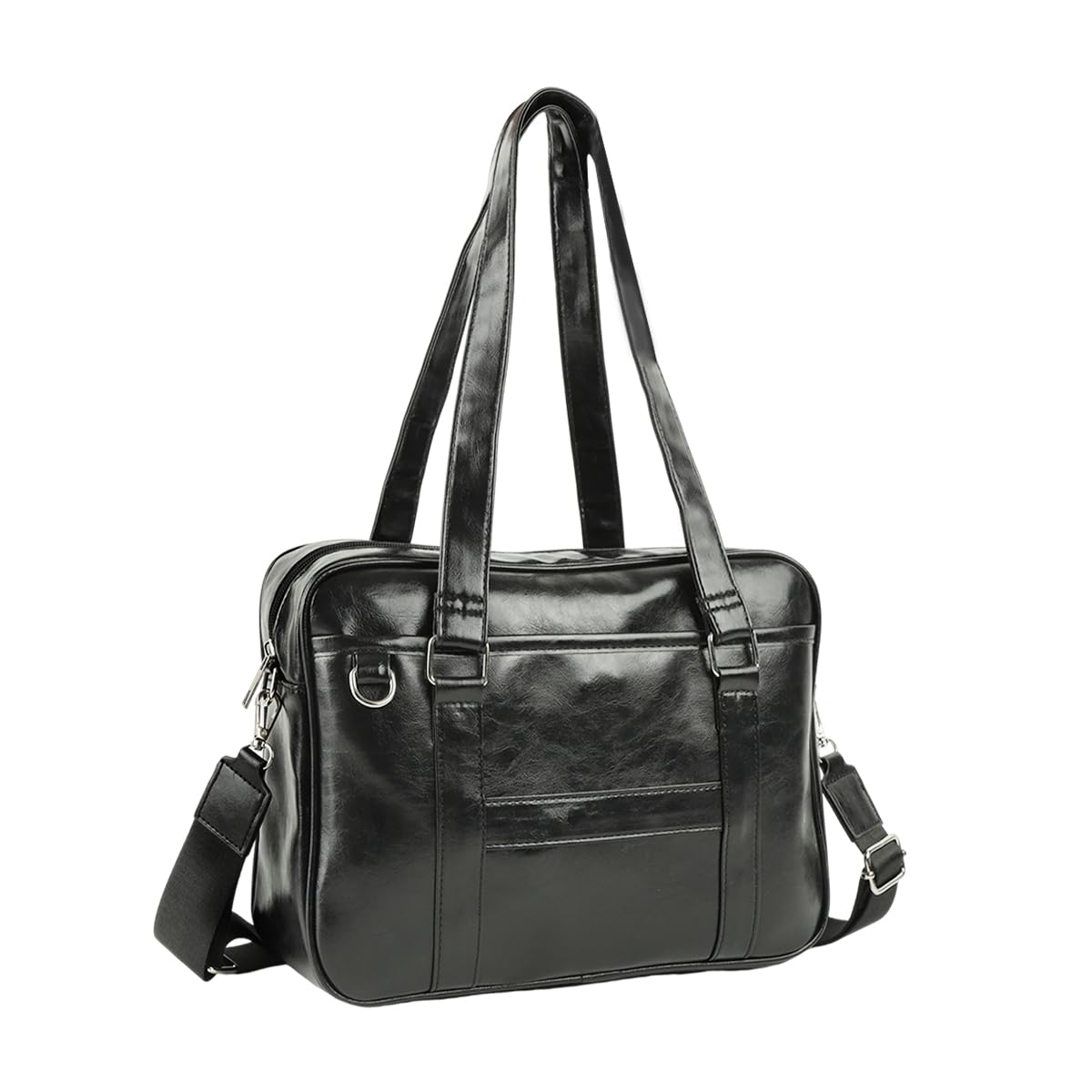 PALAY Tote Bag for Women featuring 32x10x23cm size and stand feet | black PU leather crossbody