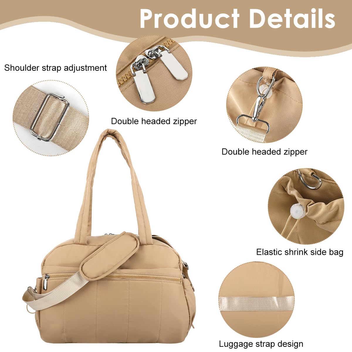 PALAY Gym Bag for Women with Wet Pocket 30×19×42 cm Water Resistant Nylon | Travel Duffle