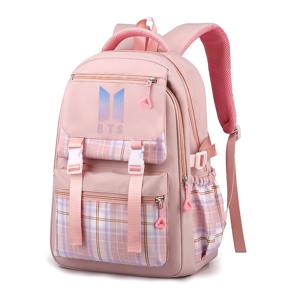 PALAY Backpack for School Girls featuring Multi Layer Design and Water Repellent Nylon Fabric | Pink Fashion Bag for Teens