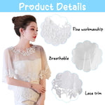 PALAY Lace Shawl for Wedding Dress featuring Sheer White Embroidery | Elegant Wrap for Women