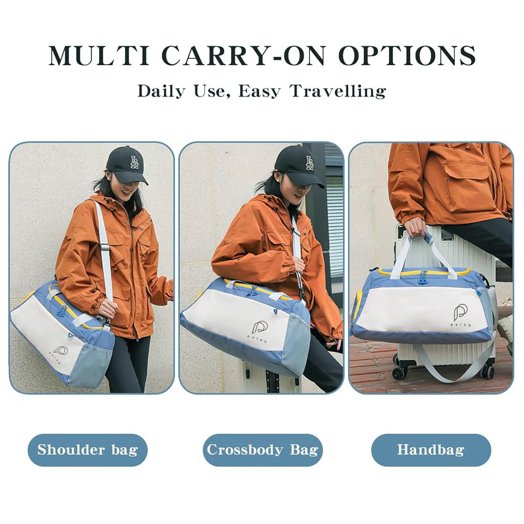 PALAY Travel Bag for Women with 35L Capacity and Separate Shoe Compartment | Waterproof Oxford Gym and Weekender Bag