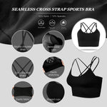 PALAY Sports Bra for Women featuring Cross Back Straps with Padded Nylon Cups | Yoga Workout Top XL