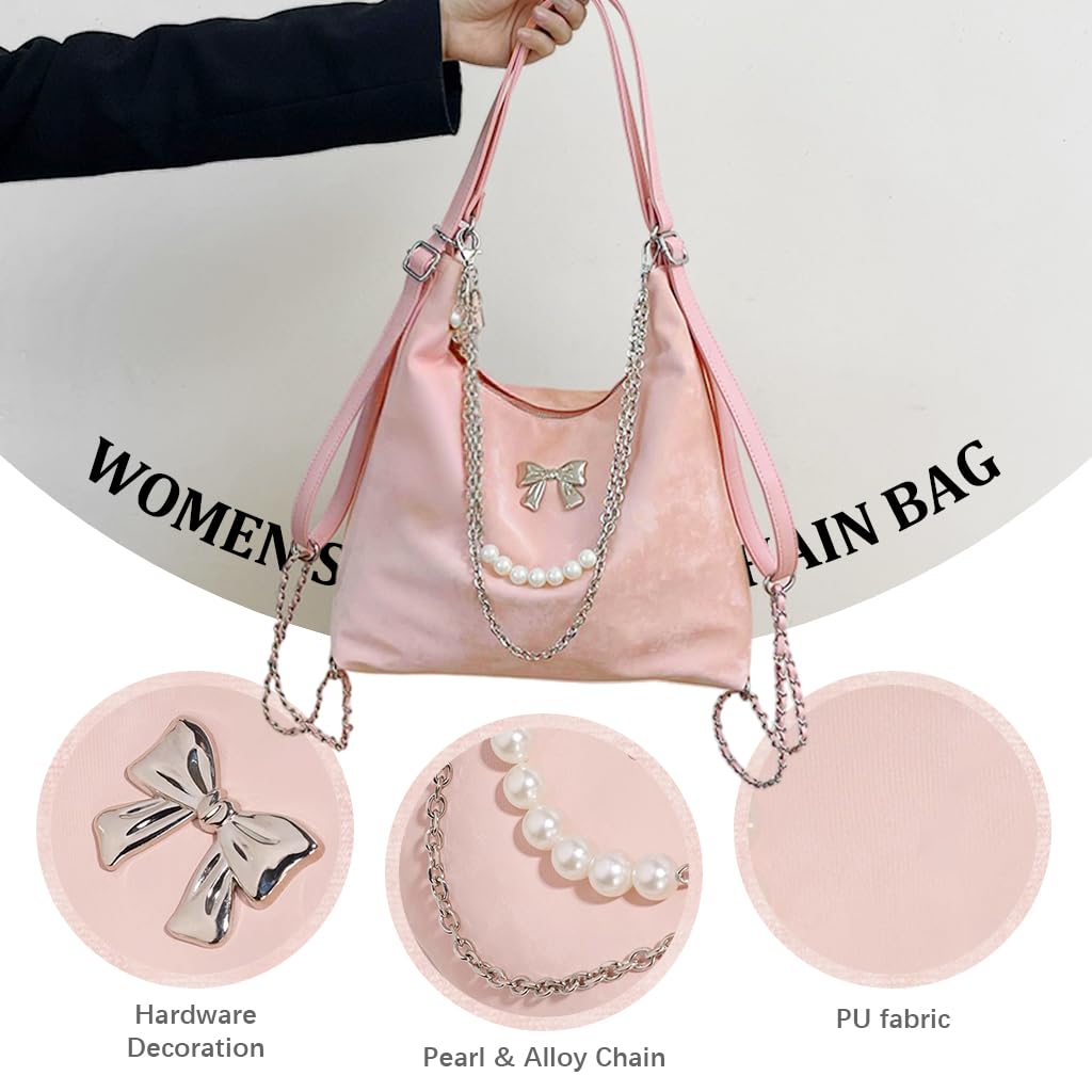 PALAY Tote Bag for Women with Convertible Shoulder and Backpack Design | Pink PU Hobo Bag