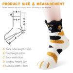 PALAY® 5 Pairs Winter Floor Socks for Women Girls Soft Warm Coral Fleece Socks Cartoon Cat Claw Overankle Socks Winter Home Warm Socks Home Floor Socks Christmas Gift for Girls
