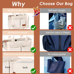 PALAY Tote Bag for Women with Removable Strap and Multi Compartments 32×14×25 cm Beige Canvas | Casual Crossbody Handbag