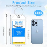 PALAY Luggage Tags for Travel featuring 19x9cm Size with Stainless Steel Loops | Clear 6 Pack