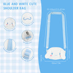 PALAY® Kawaii Girls Canvas Hand Bag Cartoon Cute Cinnamoroll Purse Bag for Girls Cute Phone Bag Crossbody Bag with Removeable Shoulder Strap Fashion Girls Day Bag Handbag, 20x13x5cm