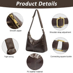 PALAY Crossbody Bag for Women featuring 32x10x23cm size with zip closure and adjustable strap | Brown vegan leather shoulder purse