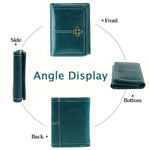 PALAY Small Wallet for Women with 8 Card Slots and RFID Blocking | Vintage Turquoise PU Leather Trifold Purse