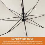PALAY Big Umbrella for Men with 132cm Canopy and Auto One Touch Open | Windproof Beige