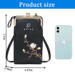 PALAY Women Mini Crossbody Phone Bags for Everyday Use with 6 Card Slots and Smooth Zippers | Pink and Black PU Leather Set