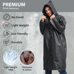 PALAY Rain Ponchos for Camping and Hiking featuring Drawstring Hood and 60 in Length