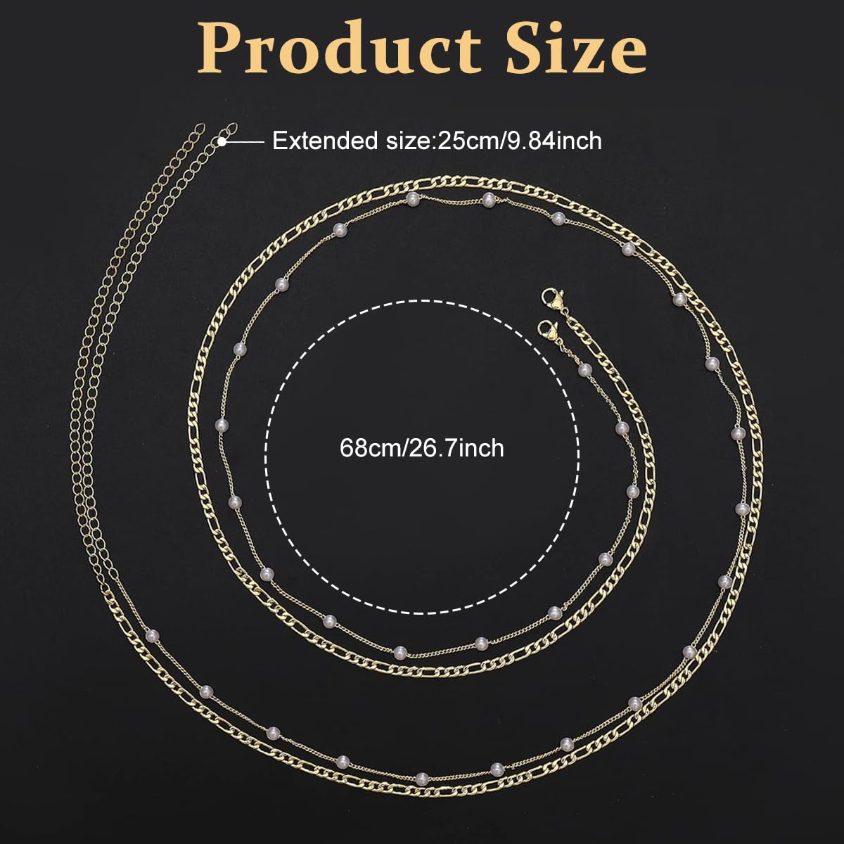 PALAY Pearl Waist Chain for Women featuring 2 Layered Design & 26 42in Adjustable Fit | Gold Plated Belly Jewelry