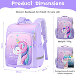 PALAY Cartoon Unicorn School Backpack for Girls featuring Full Opening Zipper and 29x16x36cm Large Capacity | Comfortable Burden‑Relief Design