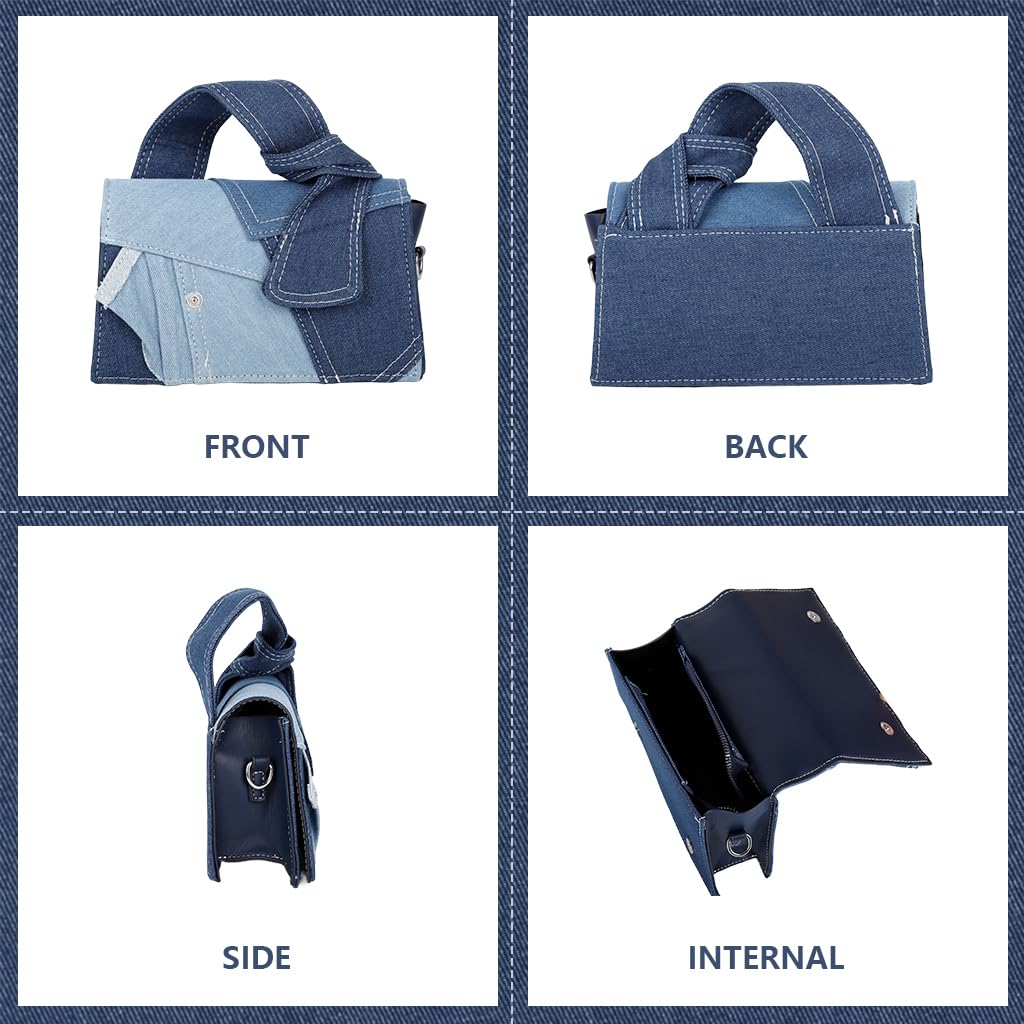 PALAY Crossbody Bags for Women with Patchwork Denim and Top Handle | Casual Shoulder Purse