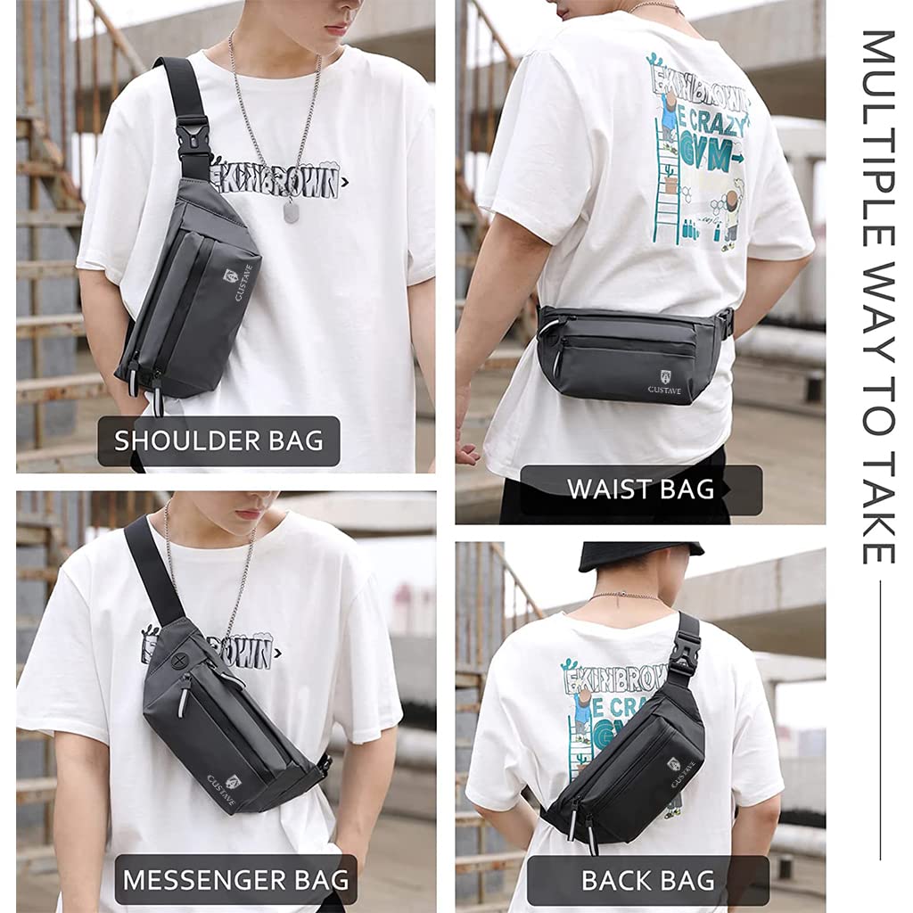PALAY® Waist Bag for Men Women with Adjustable Strap, Waterproof Chest Bag Large Fanny Pack Bum Bag for Hiking Travel Camping Running Sports Outdoors