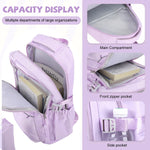 PALAY School Backpack for Girls Purple Oxford Cloth