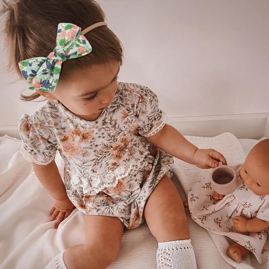 PALAY Baby Girl Headbands featuring Adorable Bow and Flower Designs | 10 Pack Nylon Set