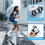 PALAY® Kids Rain Boot Covers, Waterproof Shoe Covers, Unisex, Reusable, Overshoes, White, Size L