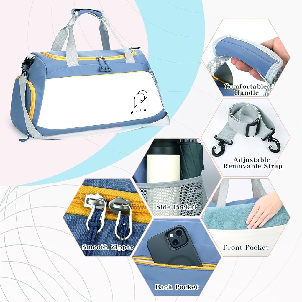 PALAY Travel Bag for Women with 35L Capacity and Separate Shoe Compartment | Waterproof Oxford Gym and Weekender Bag