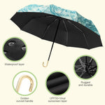 PALAY Umbrella for Sun Protection with 8 Fiber Ribs and 100cm Canopy | Golden Curved Handle