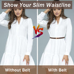 PALAY Waist Belt for Women Dresses featuring Interlock Buckle and 40in Adjustable Fit | Brown and Cream PU Slim Design