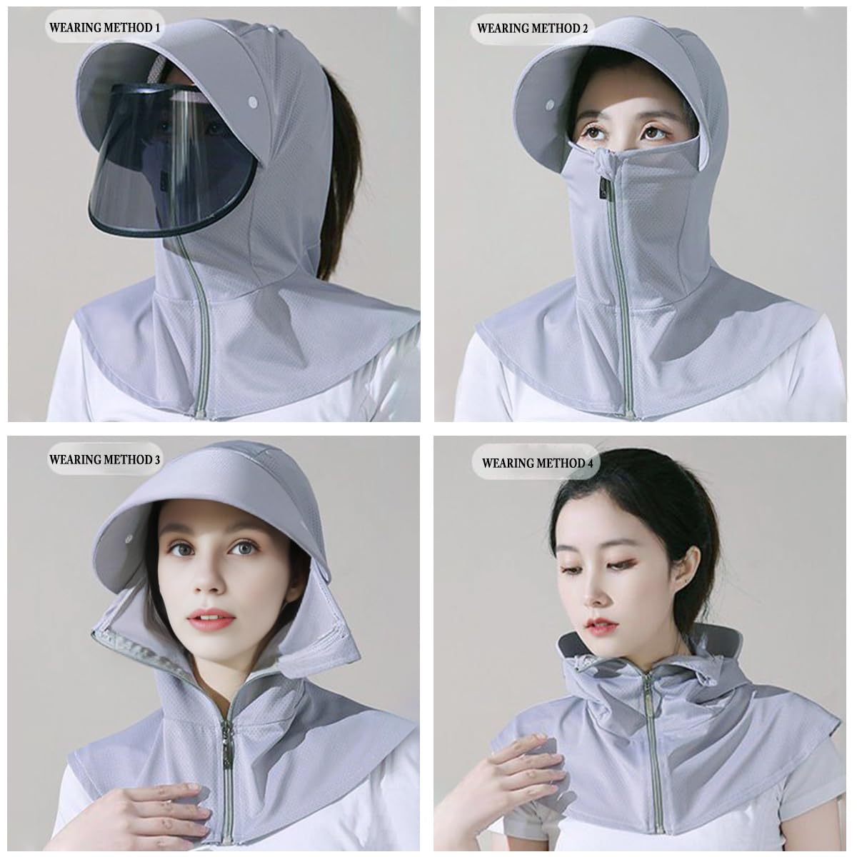 PALAY Cap for Women Summer with Detachable Face Cover and Lenses for Outdoor Sun Protection