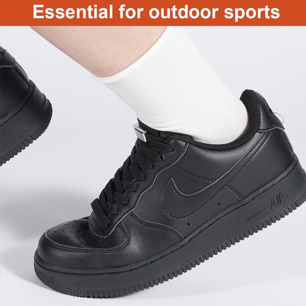 PALAY No Tie Shoelaces for Kids with Interlock Metal Buckles and Elastic Nylon | 2 Pairs Black & White