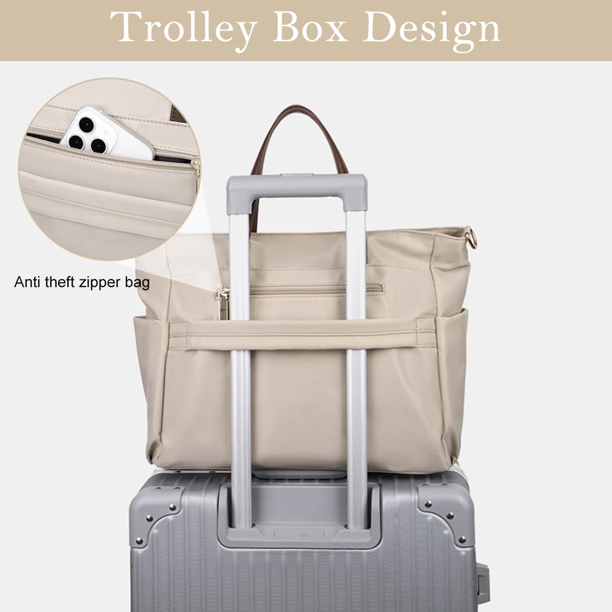 PALAY Tote Bag for Women 16.5 in Large Handbag with Removable Strap & Waterproof Oxford Fabric | Ideal for Office and Daily Use