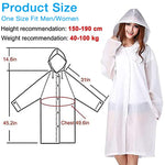 PALAY Rain Coat for Outdoor Use with Snap Button Closure and Drawstring Hood | 6PCS EVA Waterproof Free Size Black