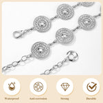 PALAY Belt for Women Dresses featuring Metal Concho Discs and Adjustable Waist Chain | Silver