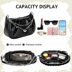 PALAY Shoulder Bag for Women with Zippered Crossbody Strap and 21x10x14cm Size | PVC Tote featuring Glossing Bow Charm