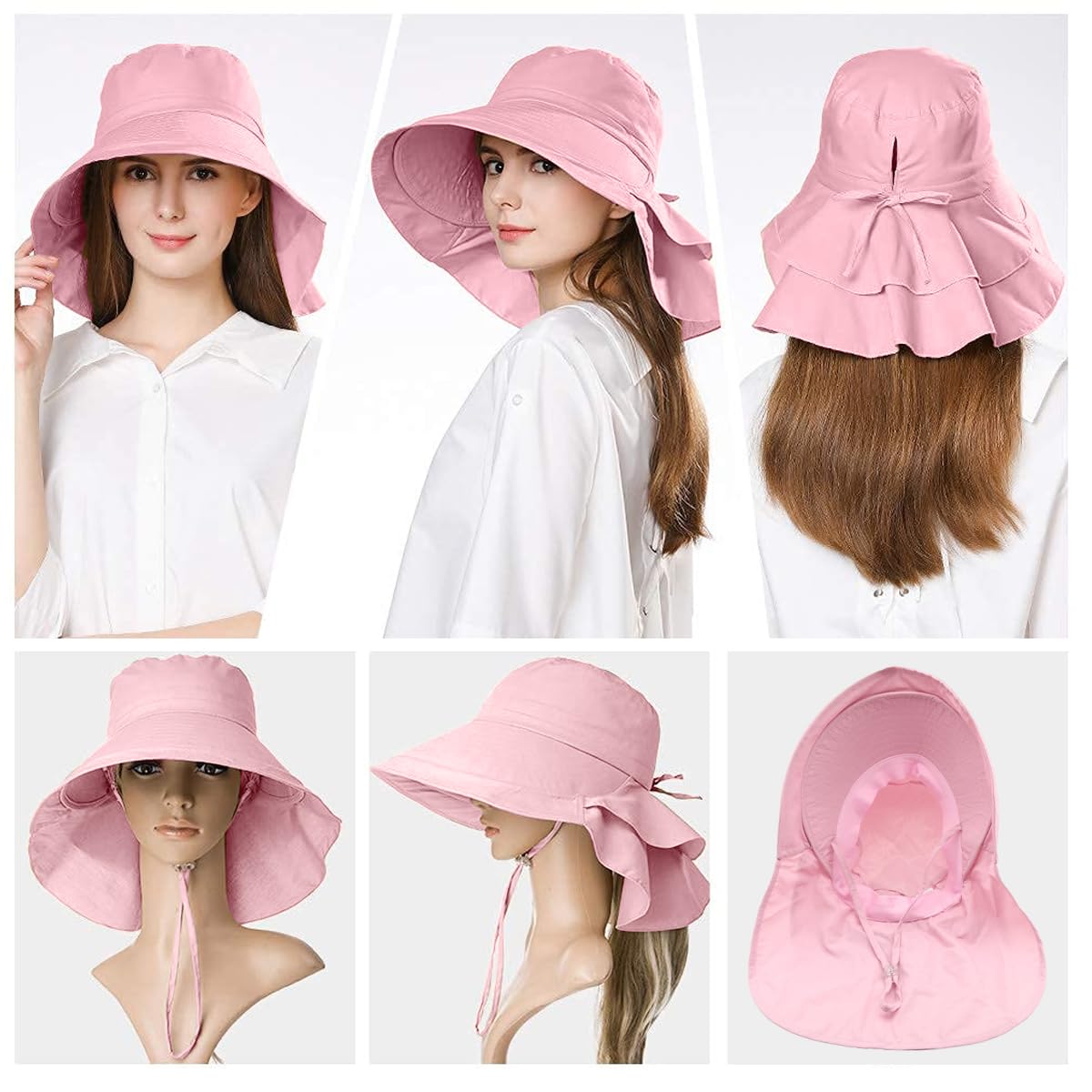 PALAY Sun Hat for Women with Wide Brim and Neck Flap featuring UPF 50+ Protection | Grey