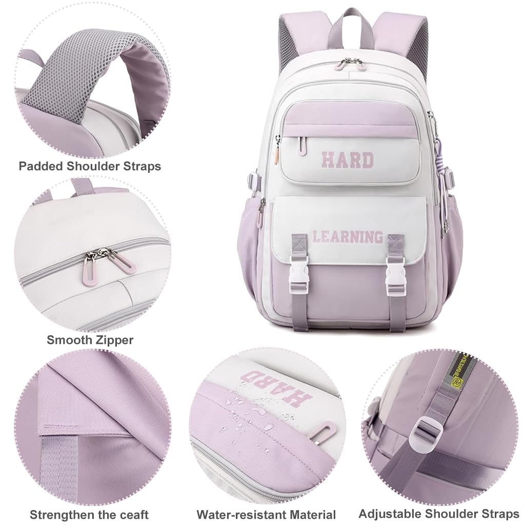 PALAY School Backpack with Dual Main Zippered Compartments for 15.6 in Laptop | Waterproof Daypack