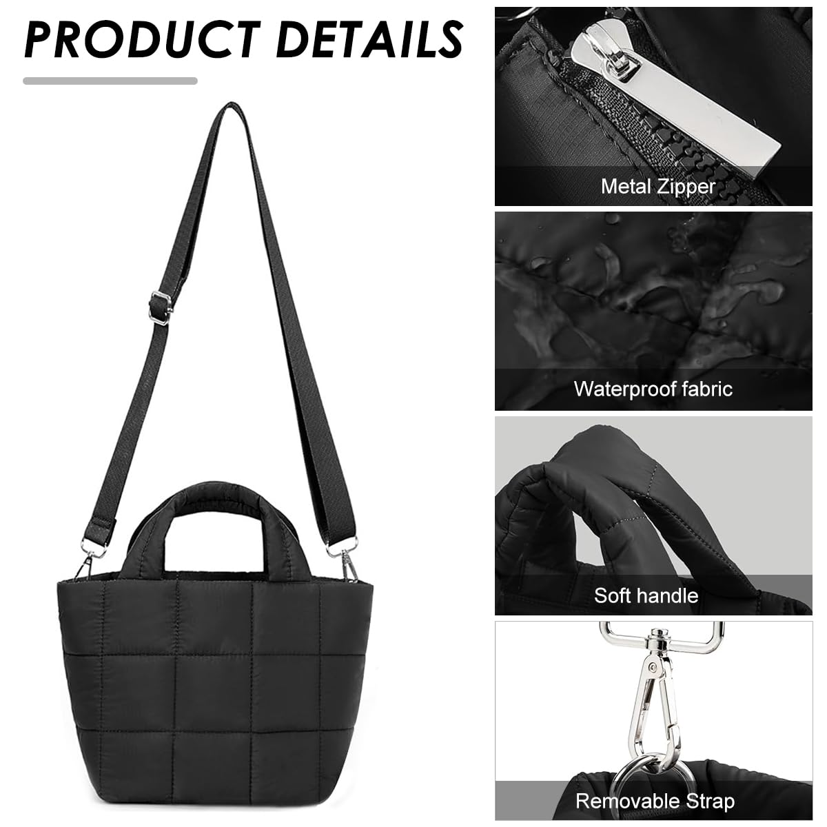 PALAY Tote Bag for Women featuring 33x14x21cm Structured Pockets and Quilted Nylon Design | Lightweight Crossbody Handbag