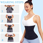 PALAY Waist Trainer for Women with 3 Section Adjustable Buckle 76–82 cm Black Shapewear