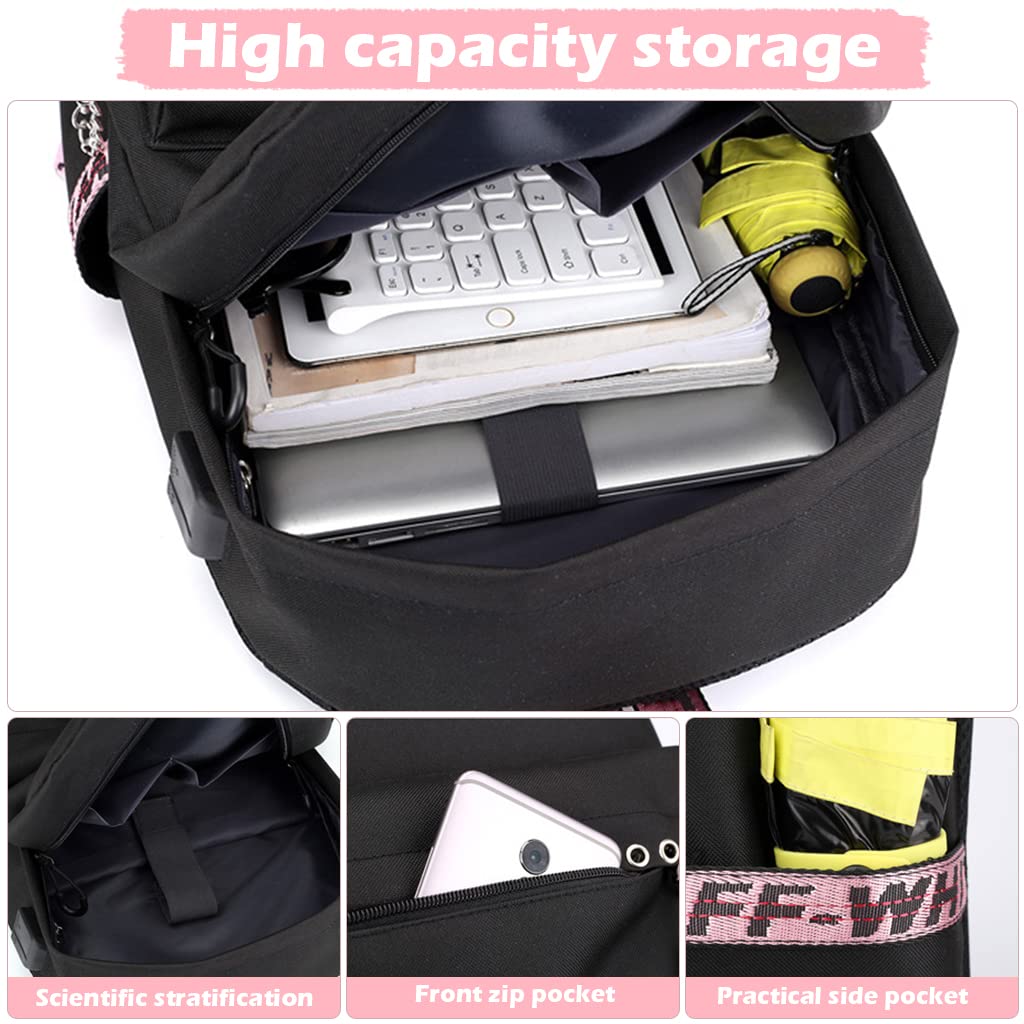 PALAY Backpack for School and Laptop with USB Charging Port and 24 L Capacity | Polyester Daypack for BTS Fans