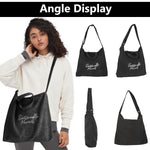 PALAY Tote Bag for Woman with Detachable Crossbody Strap 39x4x37 cm Corduroy | Black